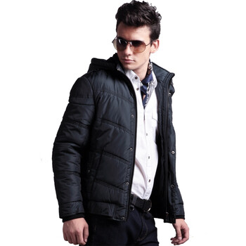 【LOVINJK】冬装新款外套 男士加厚棉衣 欧美男装保暖棉服C022潮 黑色 XXL