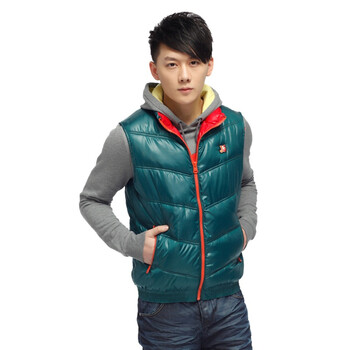 Jack Jones/杰克琼斯 外套 立领拉链男士休闲棉背心I(深绿)|212122006041 195/112A/XXXL