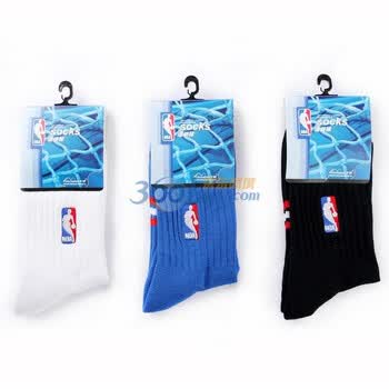 NBA加厚加大半毛巾男士运动袜A013杂色三双装 尺码28-30cm 均码