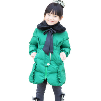 DEESHA笛莎女童装冬日绿色羽绒服3104012