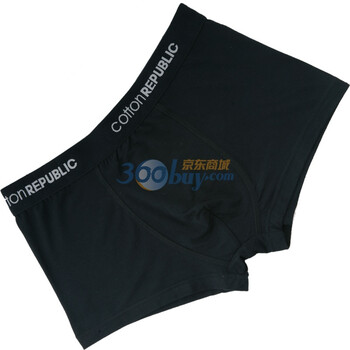 棉花共和国 Cotton RepubLic 纯色莫代尔 宽筋男士平角内裤 01121112黑色XXL