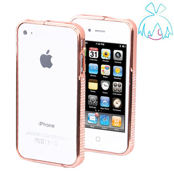 萝莉（LOLI）iphone4边框-合金水钻边框　玫瑰金