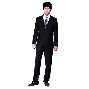 利郎西服 商务男士时尚职场毛料西服套装 1CMX905Y 黑蓝B版 185