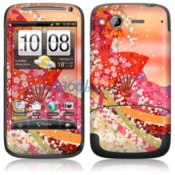 ideaSkin HTC Desire S / G12 / S510e / G7S / 渴望S 浪漫樱花扇 外壳保护套皮贴膜 DBBA010286