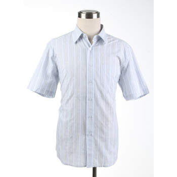 Friendsco 法都 男士浅蓝色条纹印花纯棉翻领短袖衬衫 FH2932S006-39 190/104A(54A)