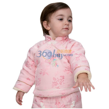 今生宝贝上品婴童装外套加厚绒毛夹棉84343119 粉红 73码