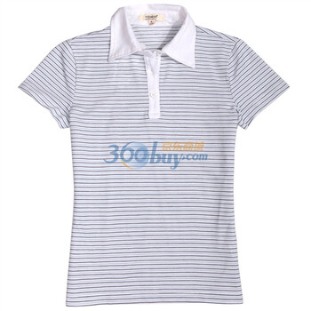 YISHION以纯 T恤女装休闲短袖条纹针织衫T恤 10223892 白色 M
