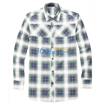 WOHAYO无花优品 秋装格子衬衣纯棉修身男士长袖衬衫时尚经典 WHY1102007 军绿色 XXL