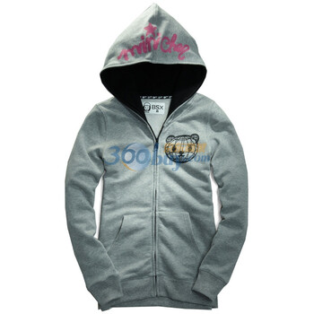 Giordano佐丹奴BSX 外套 女小熊星际奇遇连帽卫衣 04381700 浅灰色 XL