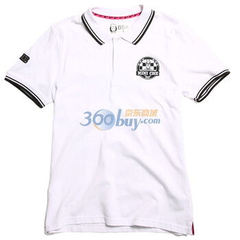 Giordano佐丹奴BSX Polo 男MINI CHE绣章珠地POLO 04011400 白色 M