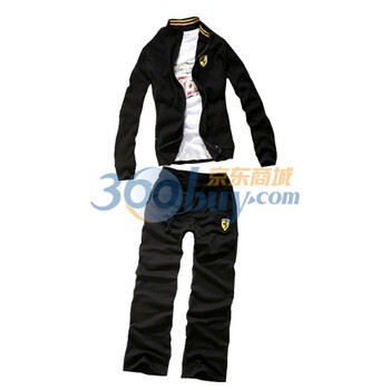 TUOYI男士运动服保暖加厚套装冬季套装M068 黑色 XL