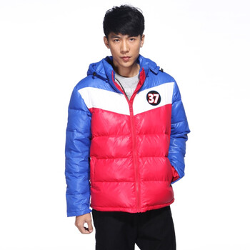 IZOD 90%白鸭绒冬季新品连帽厚款男士羽绒服 3061901403600蓝色XXL(185/102A)