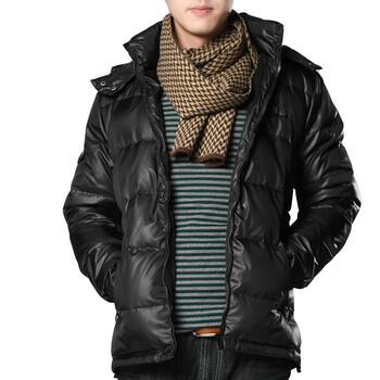 Markless2011冬季新款男士可拆卸帽拉链羽绒服90%白鸭绒保暖YR11323M黑色XXXL