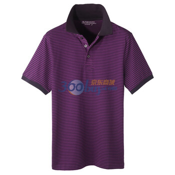 Giordano佐丹奴 Polo 男彩棉细横间平纹POLO 01010008 紫色 S