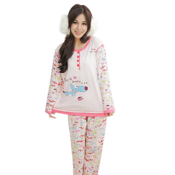 Sweet Young女士秋冬可爱卡通公主纯棉两件套家居服睡衣2120／均码F 粉色 均码