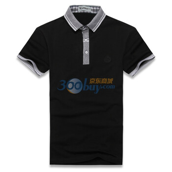 威格宝2012新款商务休闲纯色男式短袖T恤6123 黑色 54