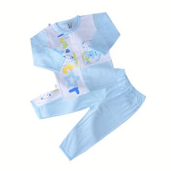 【小素材】春季新款儿童内衣 宝宝家居服套装 竹纤维内衣套装2502 天蓝色 73