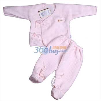 童泰 加厚带脚和服保暖套装 1550 粉红 59码