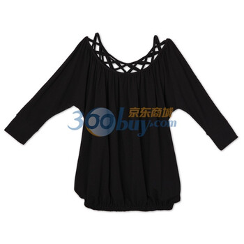 歌莉娅GOELIAT恤手工编织含莱卡圆领T恤107C021W 黑色 M
