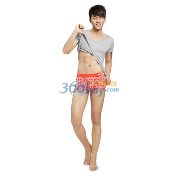 猫人圣诞猫男内裤MDSD122 红色 XXXL
