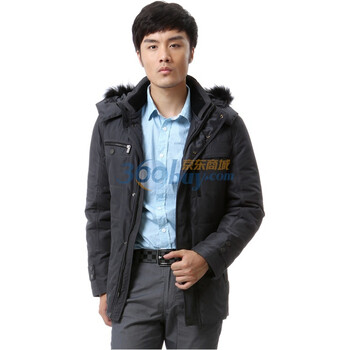 蓝冰 水波纹休闲（可脱卸）一手长 羽绒服 ^@^BB57530 铅色 185/100A(XL)