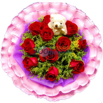 中礼鲜花速递 蓝玫瑰保鲜花礼盒 <em>女友生日</em>礼物