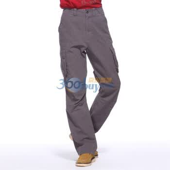 IZOD 纯棉多口袋中腰基础款长款男士休闲裤 2061916206201 灰色 190/96A(36)