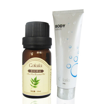 可拉拉茶树精油10ML+可拉拉玫瑰身体乳 祛痘保湿组合