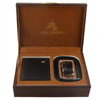 POLO MEISDO英国保罗送领导高档礼盒礼物礼品头层牛皮钱包+皮带礼盒P200-20 黑色 均码