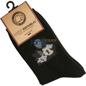 棉花共和国 Cotton RepubLic 可爱小熊 女士中筒袜 52193129 广州/浅灰 黑色 均码