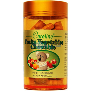 Careline凯灵熊宝宝果蔬咀嚼片750mg*60片