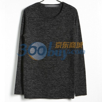 时尚起义 春装韩国进口弹力舒适修身针织T恤衫 男570079 深灰色 one