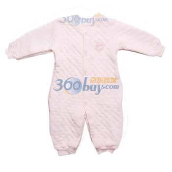 婴之谷2011秋季新品 素色夹层开胸连身装T5209 浅粉红 80码