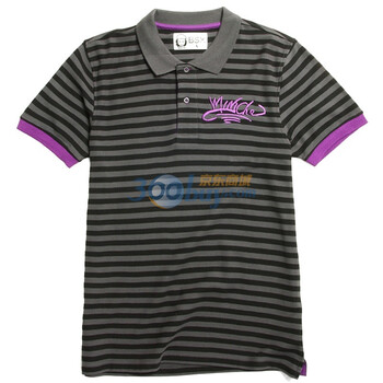 Giordano佐丹奴BSX Polo 男涂鸦刺绣横间珠地POLO 04011002 灰色 L