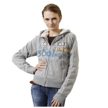 FRIEND ONE 冬季女式加厚保暖长毛绒开衫卫衣 FW114188 灰色 XL