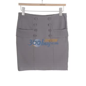 纳薇/naivee 春款双排扣铅笔裙(111272291) 13银灰 40L