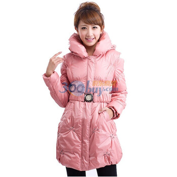 妮蕾迪 冬款新款女装韩版加厚立领棉服棉衣3188 粉红 XXL