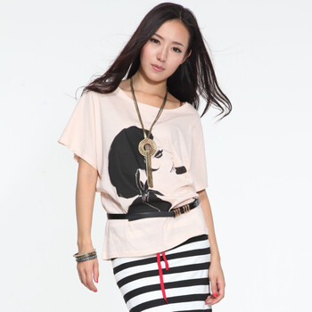 rosasmode2011新品 人头图案简约T恤R131114 肉色 M