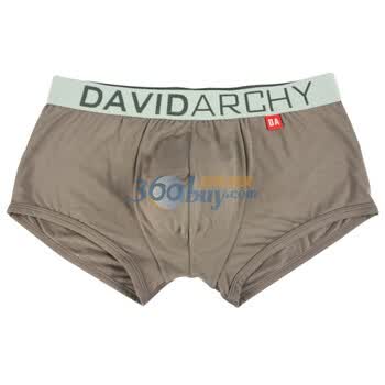 DA（David Archy）良品系列 男士内裤 莫代尔 U凸设计 平角 咖啡色 XXXL