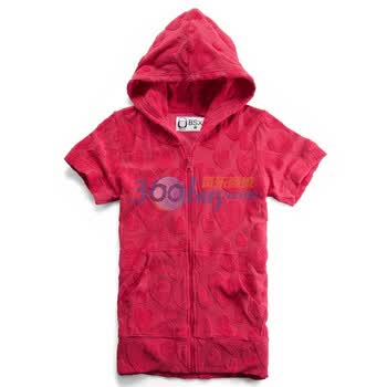 Giordano佐丹奴BSX 卫衣 女甜美红心连帽开胸卫衣 04371106 浅粉红 L