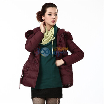 2011新款 冰洁羽绒服 女式时尚一手长 BG11132 紫色 185/104A(XXXL)