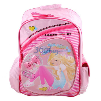 芭比/Barbie A270879 活力芭比 带梳子 小学生减压减负双肩书包/儿童时尚背包 两色可选 粉红