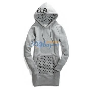 Giordano佐丹奴BSX 外套 女蝴蝶扣章绒边连帽卫衣 04321537 灰色 S