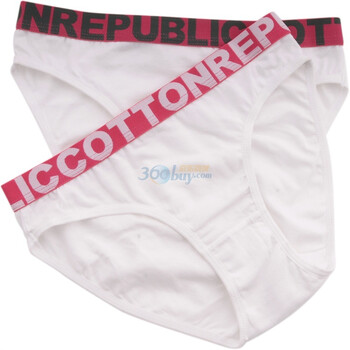 Cotton RepubLic 棉花共和国 纯色系列 女式三角内裤 两条装 51113010 白色 XL