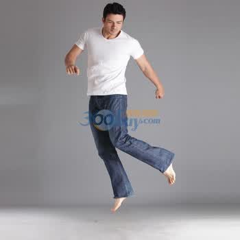 爱帝男士竹纤维圆领/V领百搭打底短袖衫0105450201 白色V领 XXXL