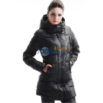 百普拉姿BIOPLAZM冬装新款2011品牌羽绒服新款厚外套修身加厚中长款女款 黑色 XL