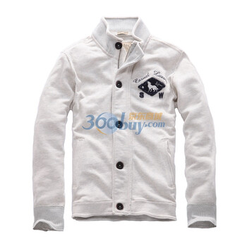 七匹狼SWJEANS休闲开襟长袖卫衣171150601105 象牙色 XXL