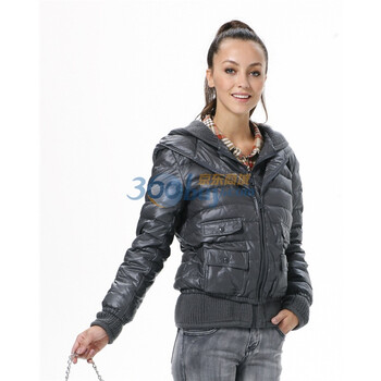 波司登 2011新款 羽绒服 女针织帽时尚休闲短款 BR2238 灰色 185/104A(XXXL)