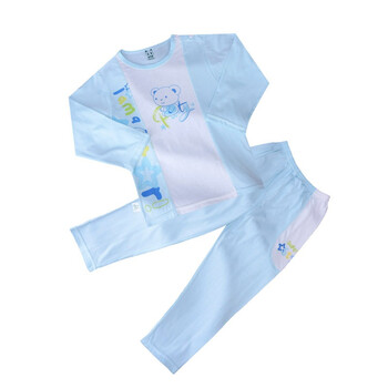 【小素材】春季新款儿童内衣 宝宝家居服套装 竹纤维内衣套装2504 可爱黄 90