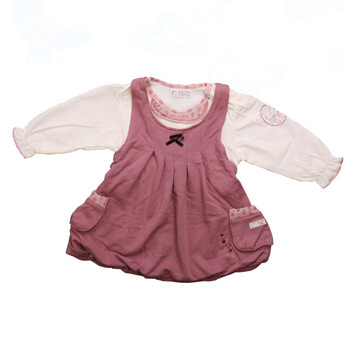 婴之谷2011秋季新品 浪漫秋语泡泡群两件套T4842 酒红色 110码